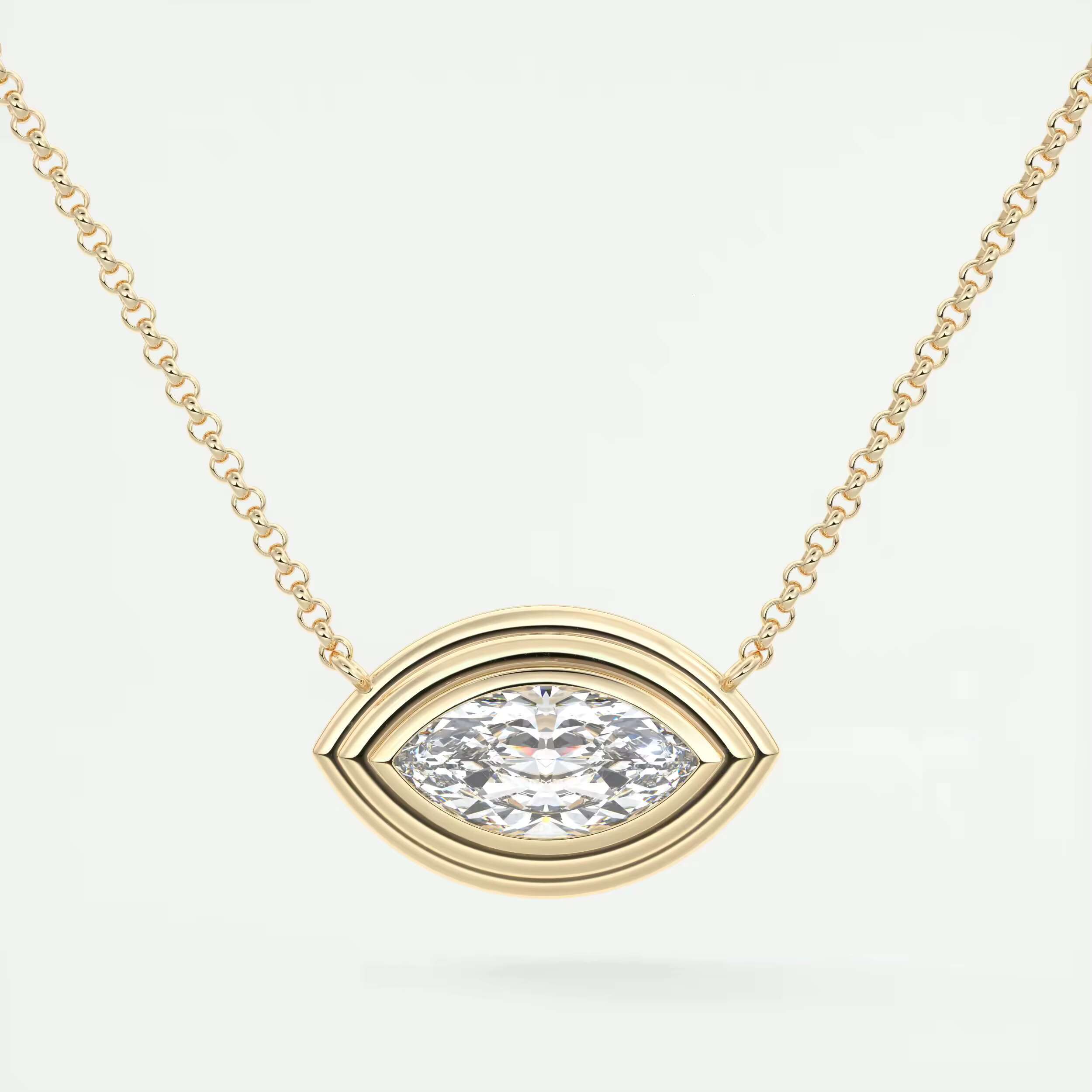 Classic style necklace, laboratory grown, Marquess of the Marquess's cutting, frame inlay, women's pendant necklace