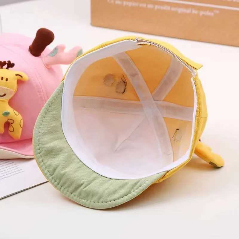Cute Giraffe Baby Duckbill Hat Cartoon Toddler Soft Edge Duck Tongue Hat 6-18 Month Boy Girl Infant Sun Visors Kids Baseball Cap R250512