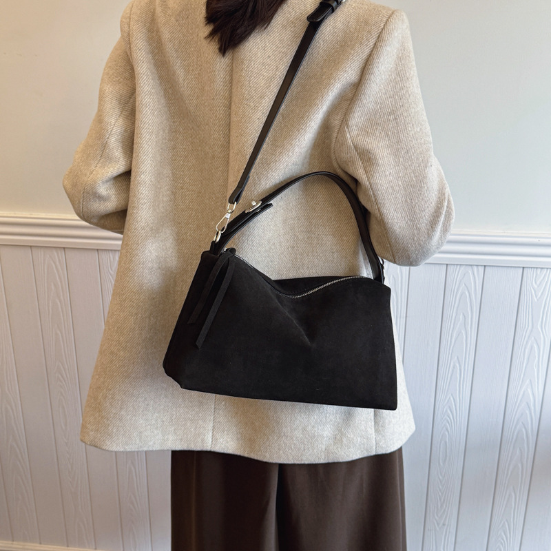 New matte leather underarm bag women's soft bag shoulder handbag bag large capacity oblique span bag
