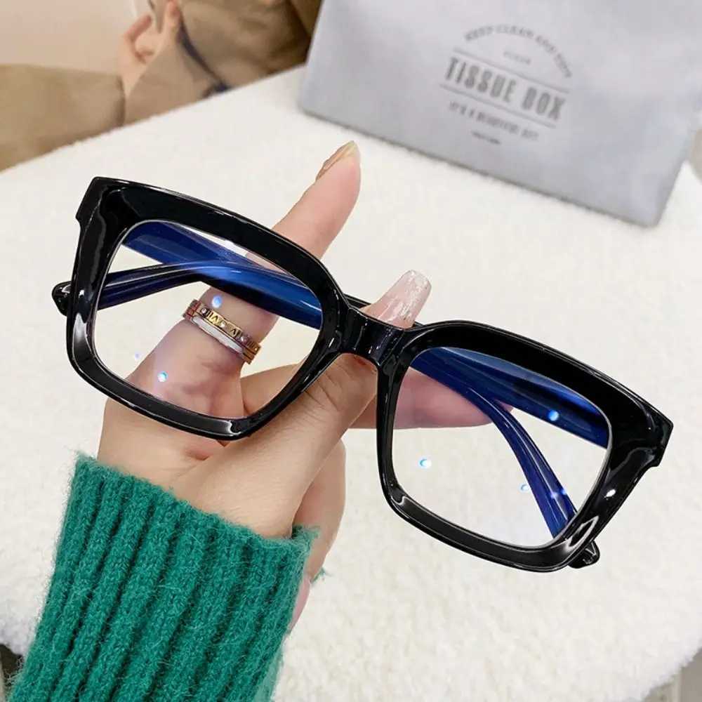 2024 Oversized Square Glasses Anti Blue Light Glasses Large Frame Myopia Glasses Flat Light Glasses Transparent Eyeglasses W250513