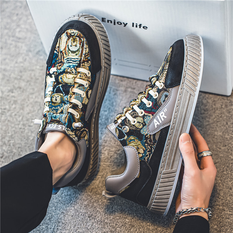 Spring Classic Casual Versatile Printed Casual Shoes Niche Design Fashionable And Trendy Sports Men S Shoes Ddmysaturn