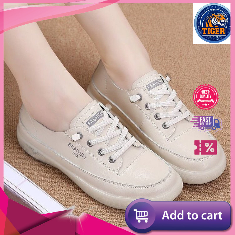 Ddmytiger White For Women In The Autumn Of New Flat Bottomed Cowhide With Soft Soles Comfortable And Easy To Step On Single Shoes Outdoor Shoes
