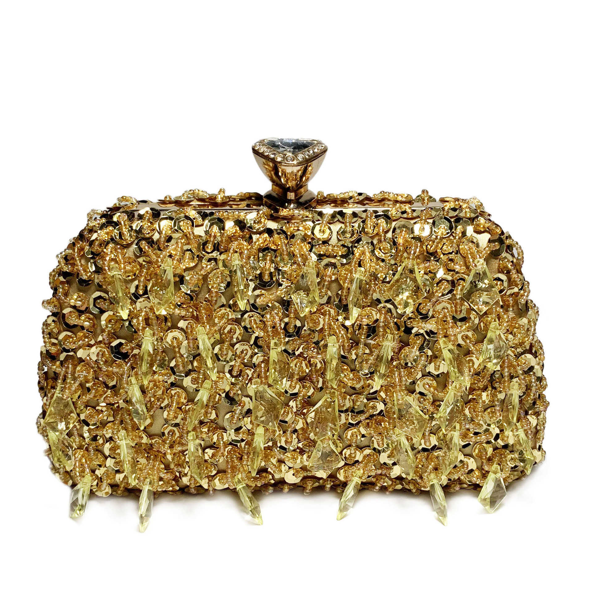 Double sided sequined acrylic nail bead tassel party bridesmaid dress, one shoulder handbag