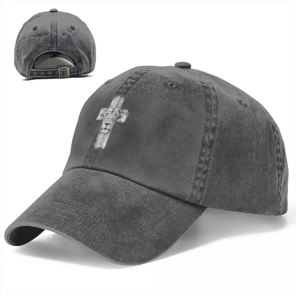 Vintage Washed Cotton Cool Lion Of Judah Jesus Cross Lion Baseball Cap Women Summer Sun Hat Casquette 250512