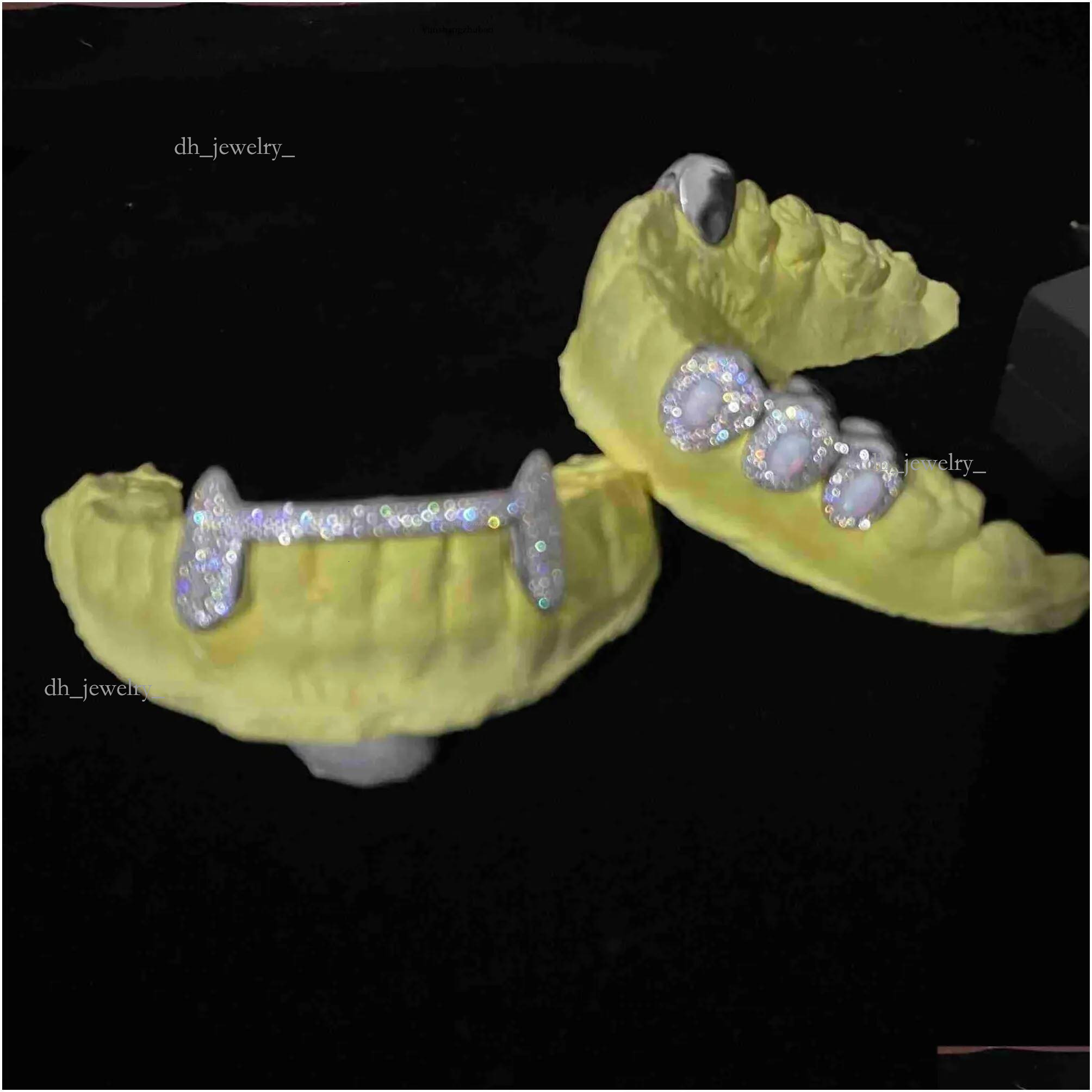 Pendant Necklaces Custom Made Dental Grills Iced Out Sterg Sier Real Gold Jewelry Zigzag Setting Vvs Moissanite Dias Teeth Gr Otd2C