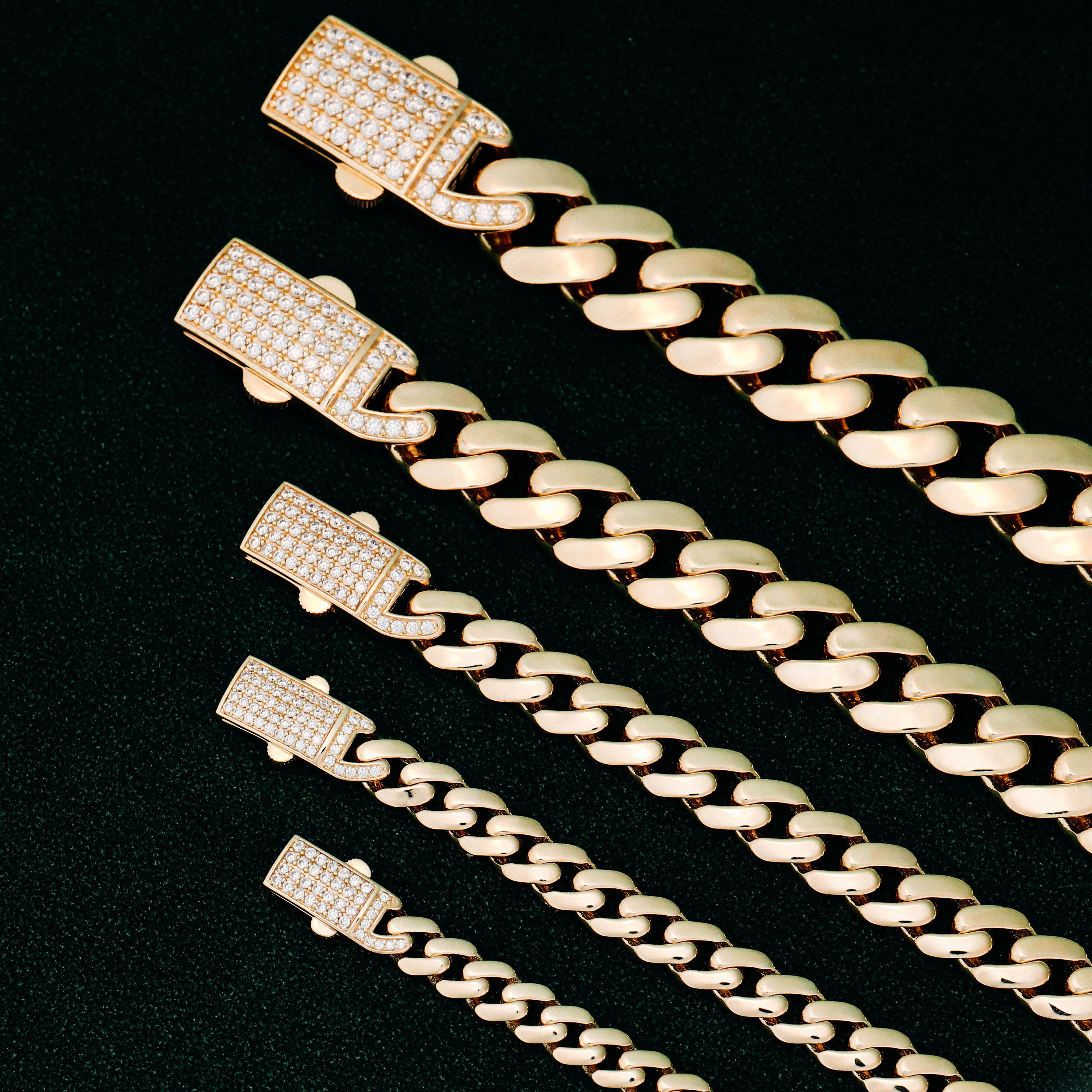 Custom Wholesale Price Hip Hop Chain Men's Hip-hop Bracelet DEF Vvs Moissanite Cuban Link Chain 14K Hollow Cuban Chain for Men