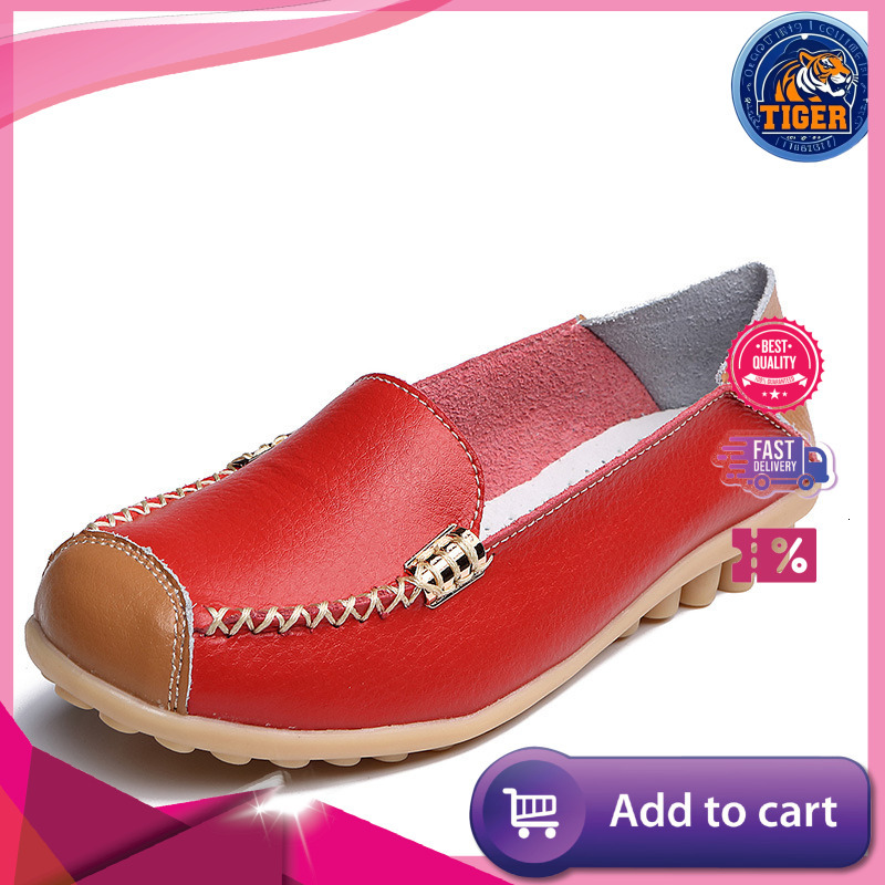 Ddmytiger Bean Women S New Spring Summer Leather Surface Waterproof And Anti Slip Cow Tendon Soft Sole Casual Versatile Mom Shoes Outdoor Shoes