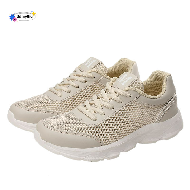 2025 Summer New Versatile Sports Large Mesh Breathable Hollow Women's Casual Shoes Korean Version Lace ddmythur