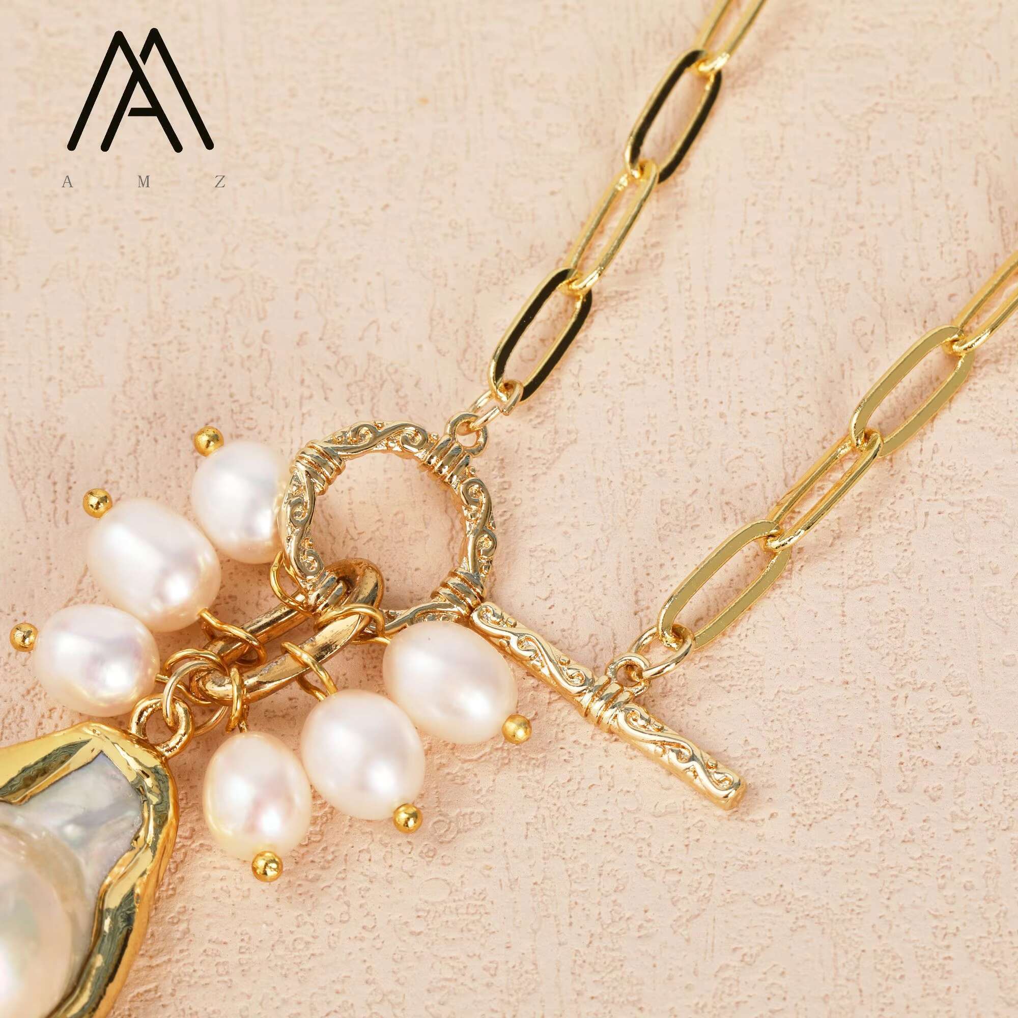 21 inch fashionable design natural pearl pendant necklace for women's accessories