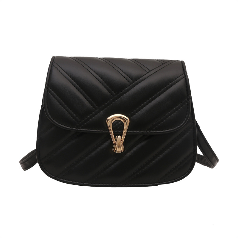 Free Delivery Designer Bag 2025 Women's Small Square Fashion Embroidery Thread Trendy Shoulder Hardware Lock Chain Crossbody Saddle Bag Luxury Ba