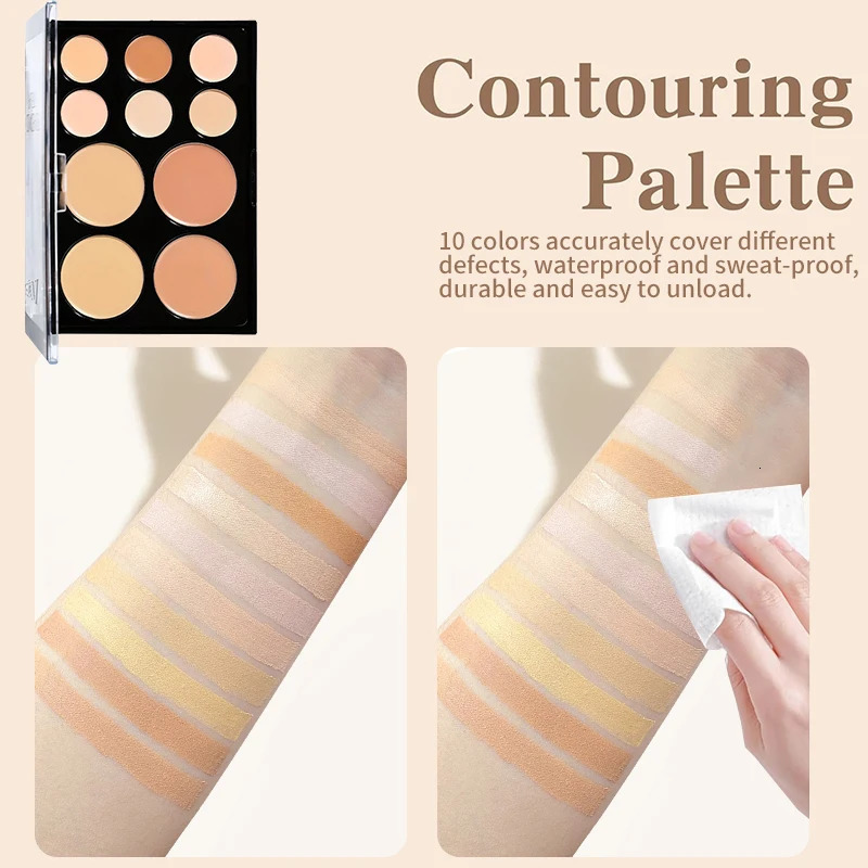 10 Colors Concealer Palette Eyeshadow Base Palette Matte Contour Dark Circles Tattoo Contour Covering Concealer Cream Lasting 250512