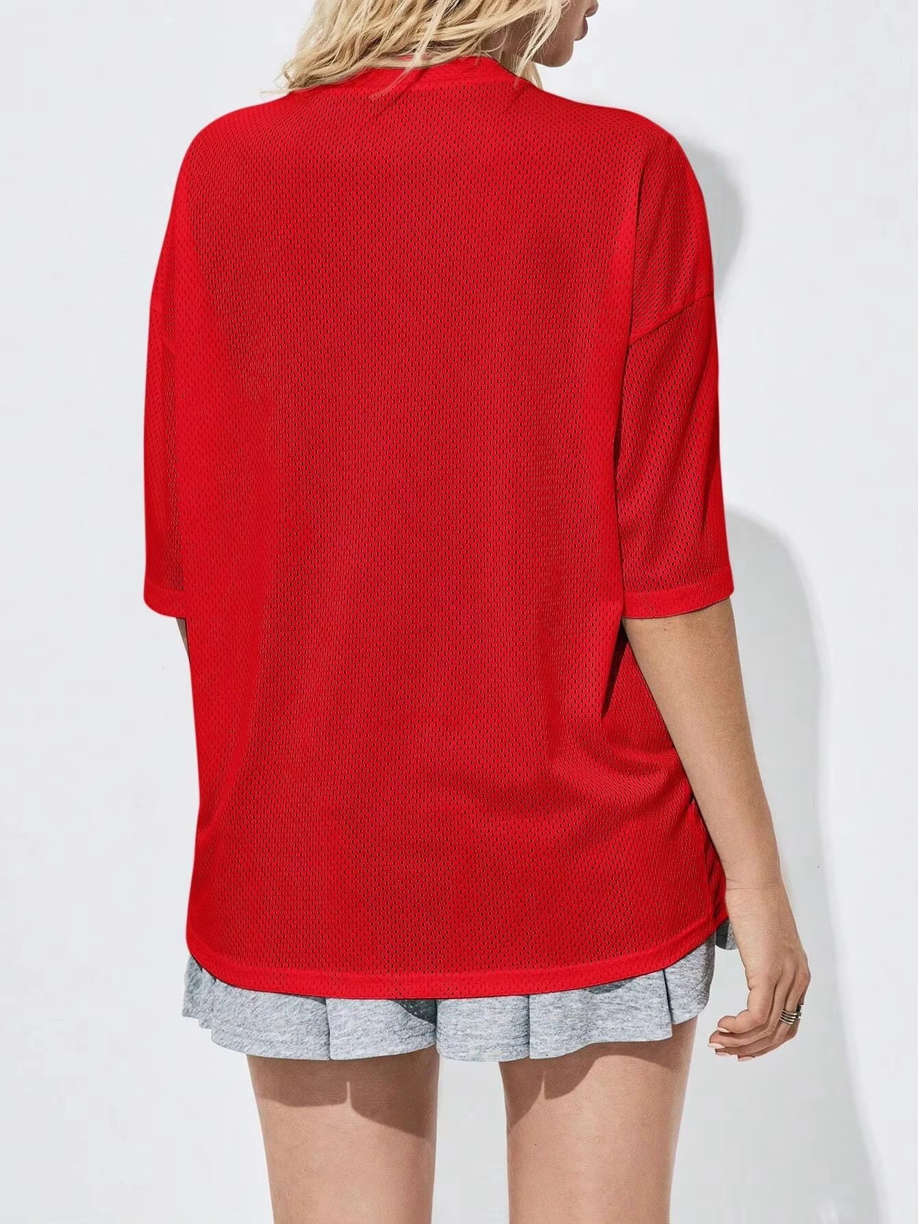 Summer Womens Street Trend Jersey Digital Print Loose Breathable Quick Drying VNeck Sports Style Fashion TShirt Top 250513