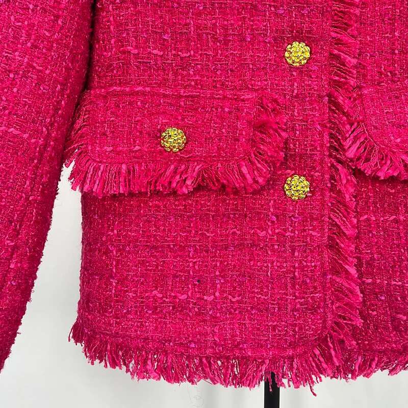 2025 new V-neck fashionable, elegant, comfortable, high-end design tweed jacket