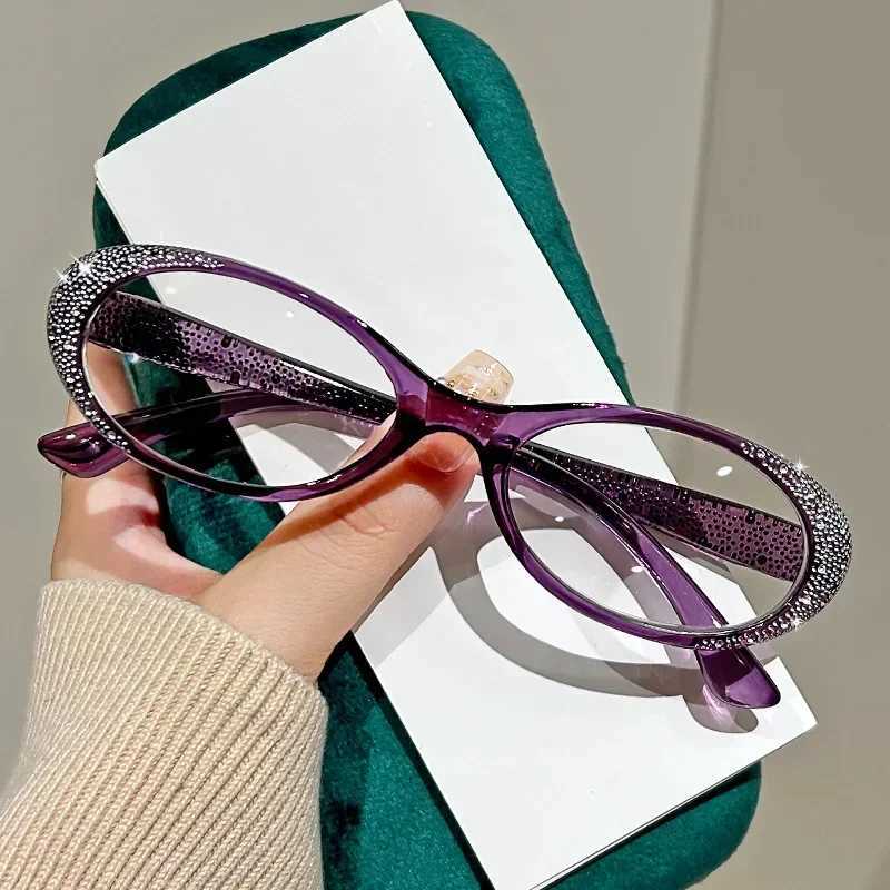 5 Colors Blue Light Blocking Reading Glasses Womens Luxury Diamond Frame Presbyopia Trendy Unisex Men HD Far Sight Eyeglasses W250513