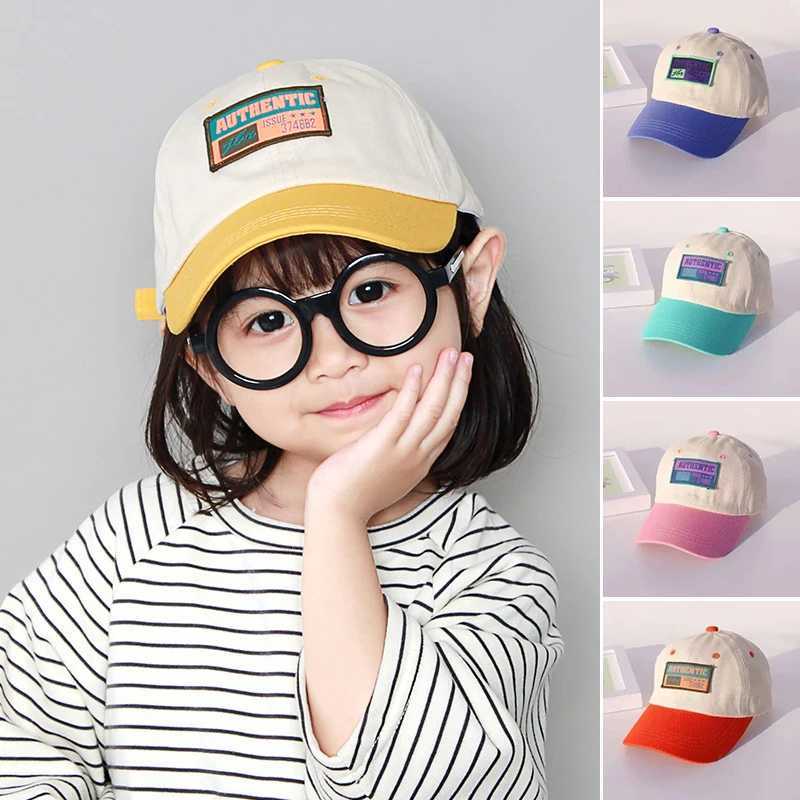 Fashion Patchwork Baseball Hat 2-6year Kids Duck Tongue Cap Boys Girls Baby Peaked Hats Outdoor Children Sun Protection Visors R250512