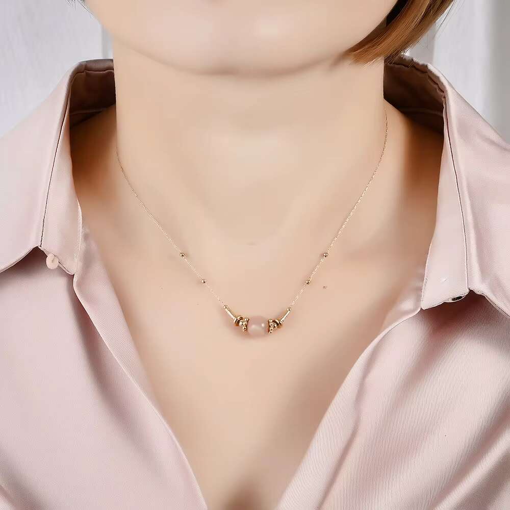 Hot Sale Wholesale Stainless Steel Natural Stone Fashion Jewelry Pendant Necklace for Women