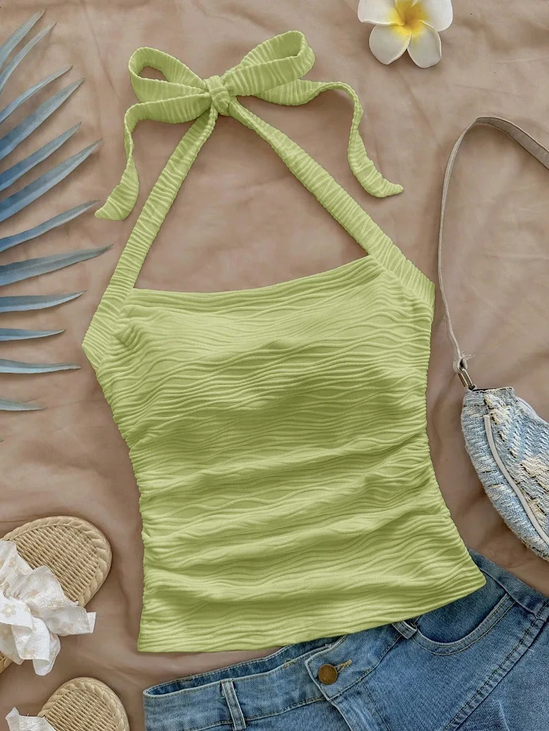 Summer Womens Fashion Sexy Halter Strap Vest Trendy European And American Style CrossBorder Small for Ladies 250513