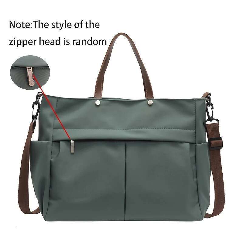 Stylish Nylon Women Tote Shoulder Bag Featuring Two Pockets Large Capacity Commuting Handbag