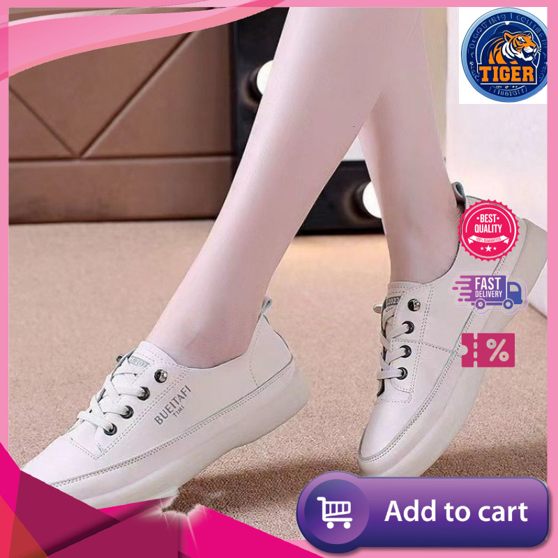Ddmytiger White For Women In The Autumn Of New Flat Bottomed Cowhide With Soft Soles Comfortable And Easy To Step On Single Shoes Outdoor Shoes