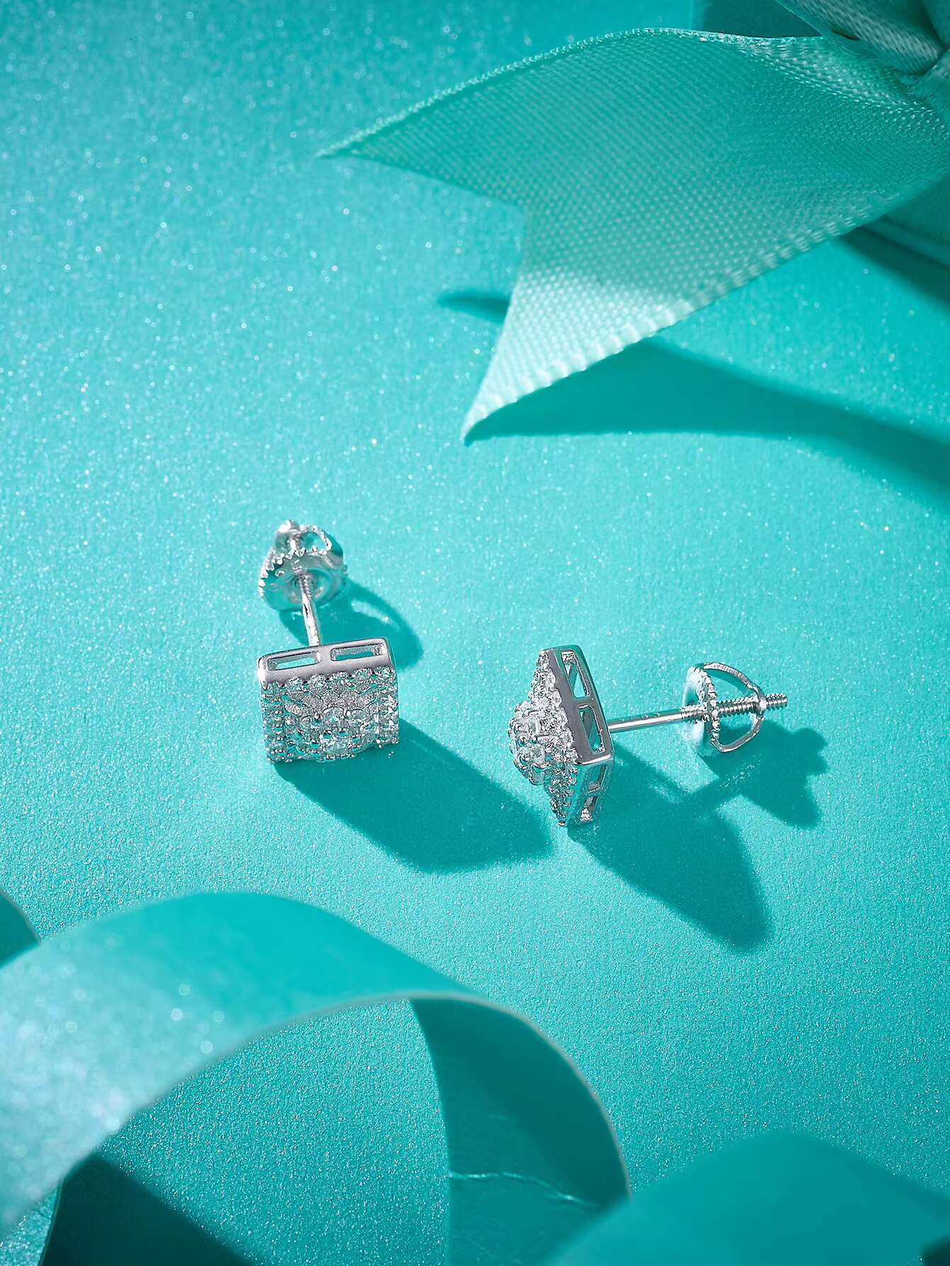 Luxury Jewelry Classic Screw Back Hip Hop 925 Sterling Silver Vvs Moissanite Diamond Stud Earrings
