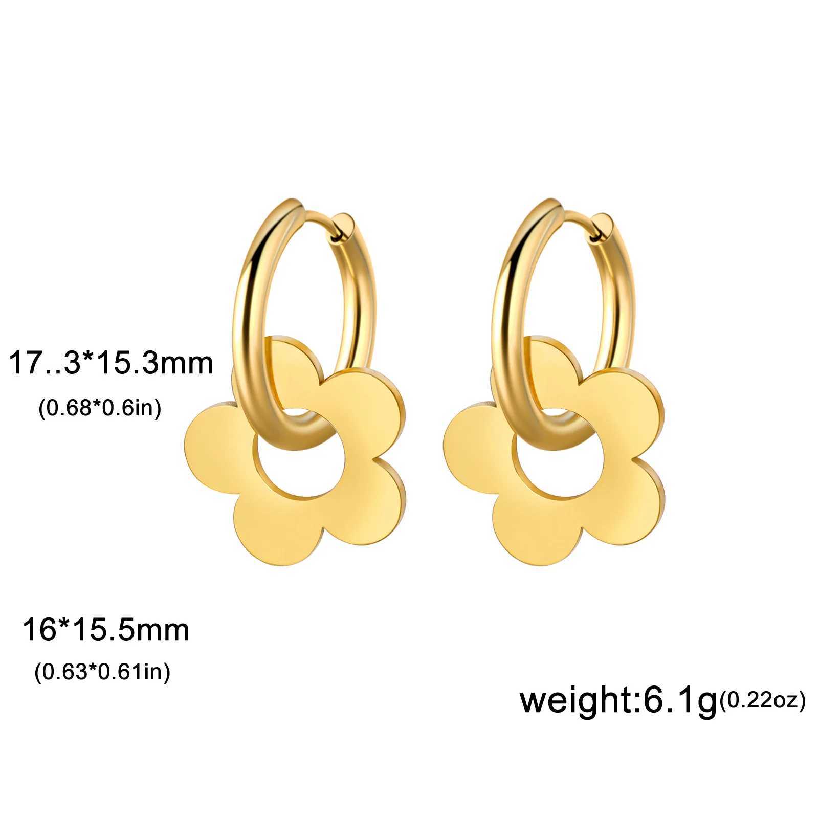 HIPEE Fashion Sunflower Circular Hoop Earrings Simple Removable Stainless Steel Earrings For Girls Birthday Party Jewelry Gift Y250510