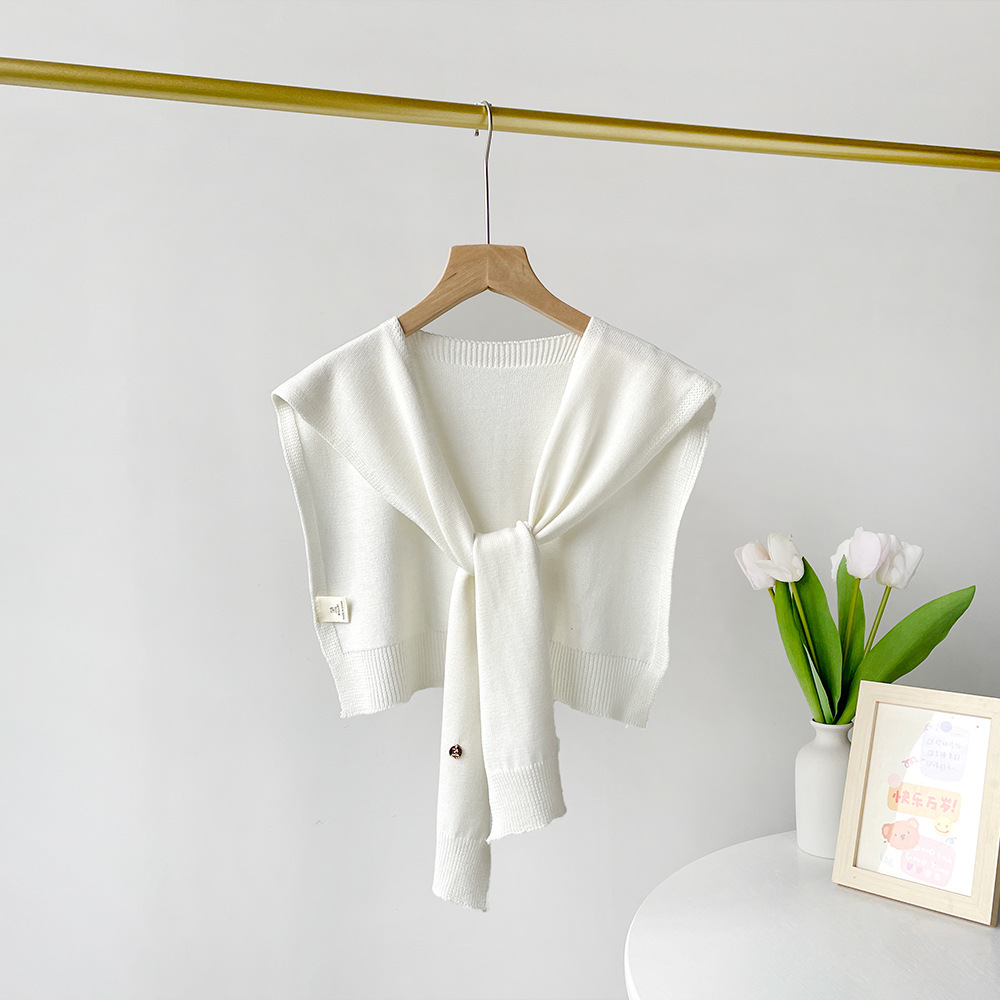 K706 Fashion knitted shawl Korean style ladies spring and autumn new style outer wear solid color shawl versatile wool knitted shawl wholesale