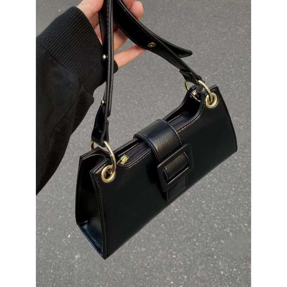 2025 new trendy high-end crossbody French western-style hand-held armpit simple and fashionable shoulder bag small square bag