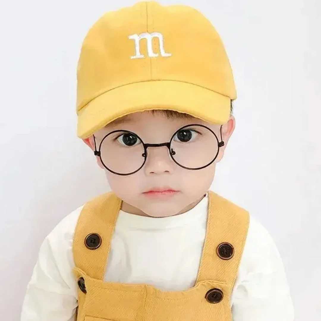 Girls Boy Adjustable Hat Childrens Kid Baseball Cap Sunscreen Baby Hat Hip Hop M Letter Embroidered Kids Caps 1-6-8-12-15 Years R250512