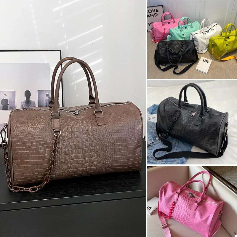 Fiess Gym Travel PU Women Multifunction Training Handbag Carry On Shoulder Outdoor Crossbody Large Weekender Bag Duffel