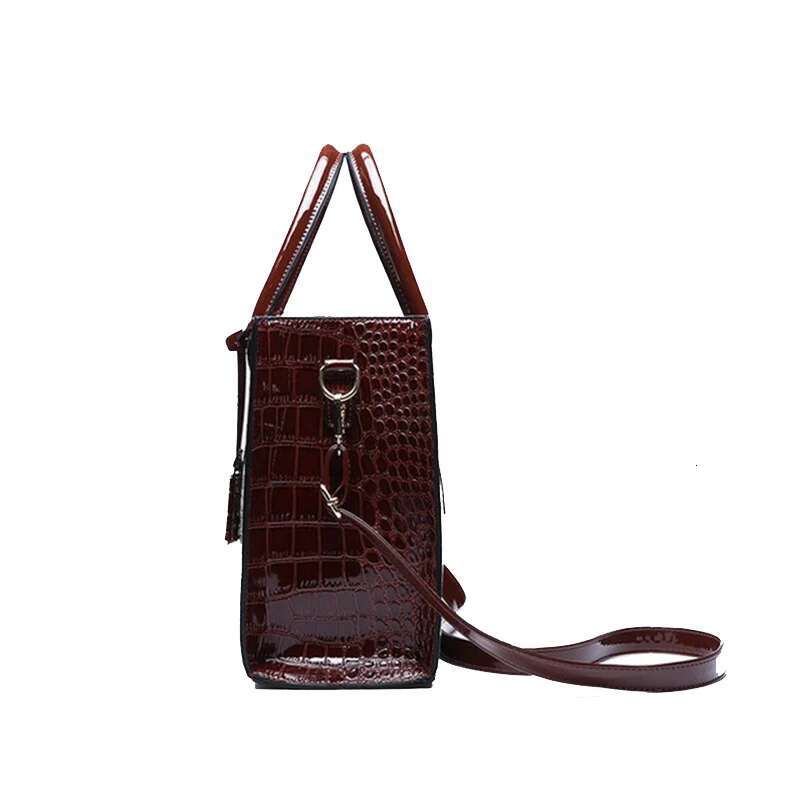Handbags Alligator Designer PU Patent Leather Crossbody For Women Tote Retro Ladies Messegner Shoulder Bag Bolsa
