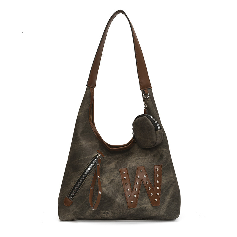 Fashion women's 2025 summer new splicing shoulder large capacity tote casual armpit bag