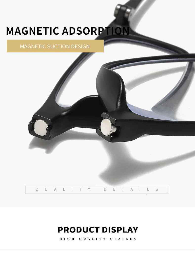 Portable Magnetic Reading Glasses for Men Reading Glasses with Magnet Hang on Neck Presbyopic Glasses Women W250513