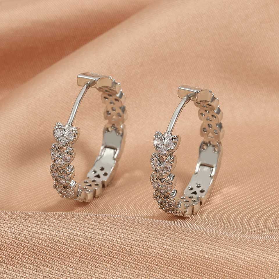 ZAKOL Elegant Micro Paved Zircon Big Hoop Earring for Women Luxury Bridal Wedding Engagement Party Jewelry Y250510