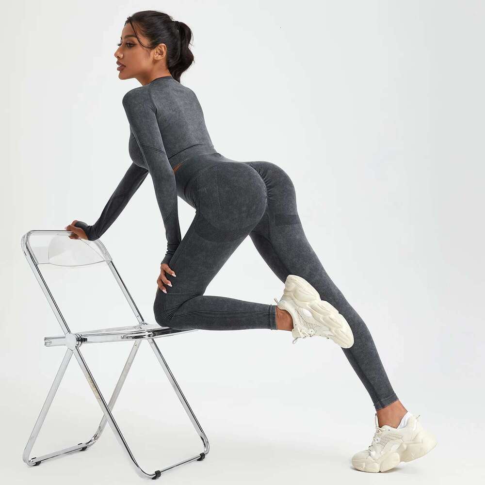 Wash Seamless Pant Skinny Stretch Fiess T-Shirt Sets Running Outdoors Long Underwear