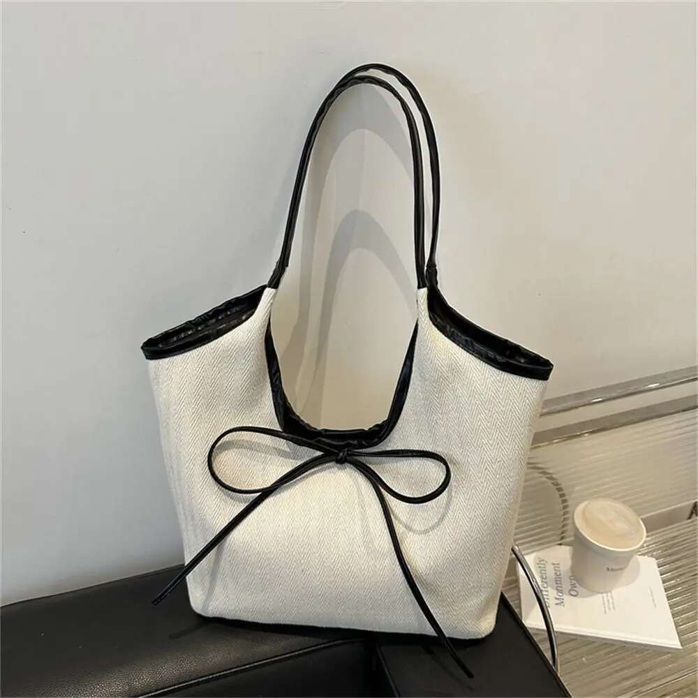 Simple Large Capacity Shoulder Bags Solid Color Portable Big Handbags Canvas Bag For Outdoor Travel