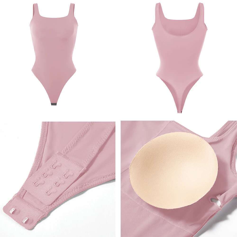 Bodysuits Women Body Suit One-Piece Romper Solid Sexy Sleeveless Square Neck Padded Tank Tops Jumpsuit Streewear Ladies
