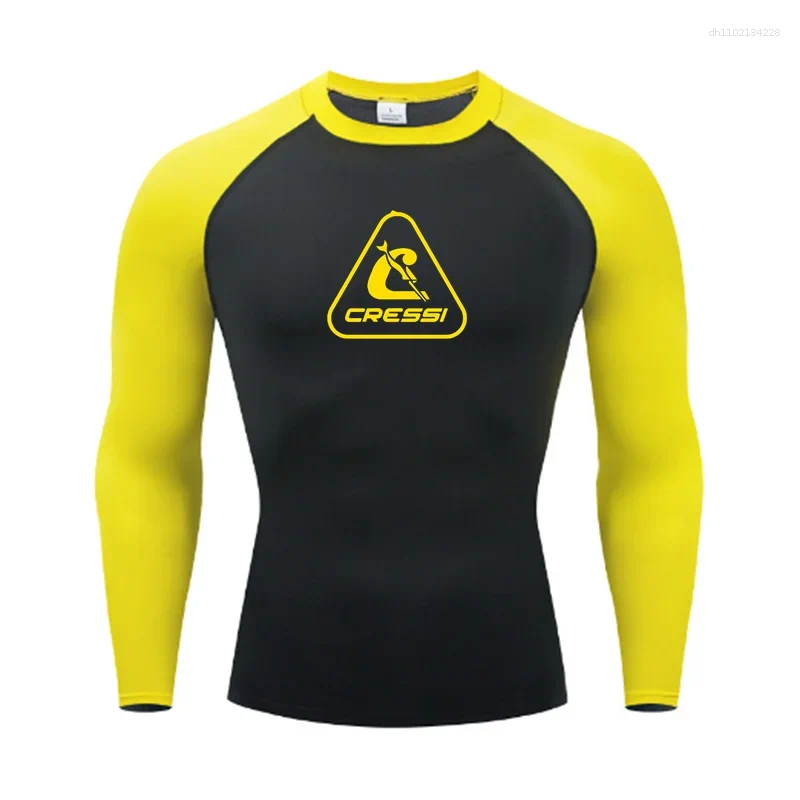 Men's T Shirts Long Sleeve Rash Guards Surf T-shirts UV Protection Swimsuit Surfing Diving Swimwear Swim Beach Clothes Rashguard