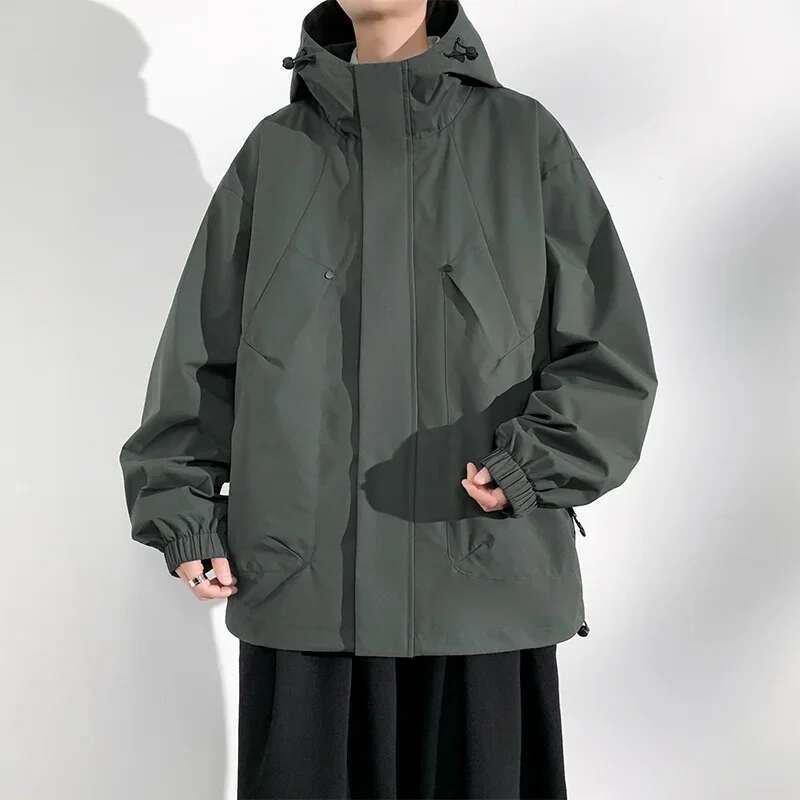 New Camping Men Windbreak Coat Plus 8XL Fashion Casual Waterproof Jacket Male Solid Color Outerwear Big Size