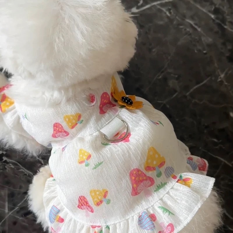 T00192 Dog clothes can be pulled in summer thin breathable cat anti-hair loss vest small dog Teddy cute ins style
