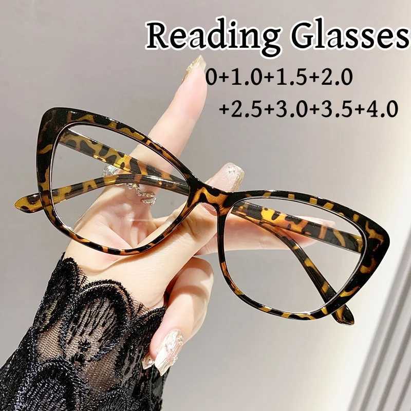 New Trend Cat Eye Frame Reading Glasses Unisex Women Men Anti Blue Light Far Sight Eyeglasses Finished Ladies Presbyopia Eyewear W250513
