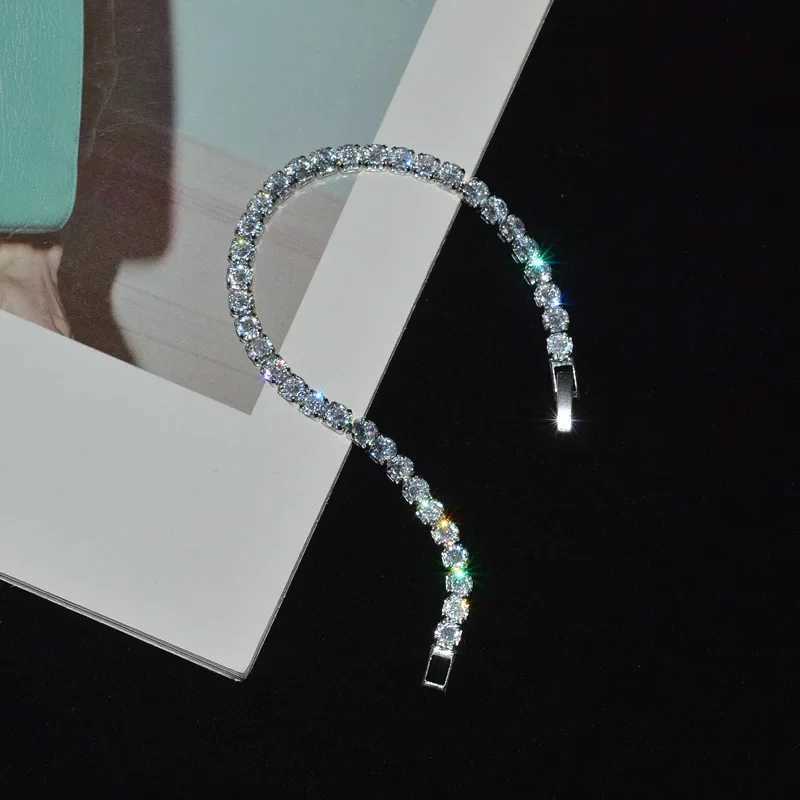 17/19CM Tennis Bracelet Cubic Zirconia Iced Out Crystal Chain Bracelet for Women Luxury Men Bracelet Chain Homme Jewelry Gifts XJ250707