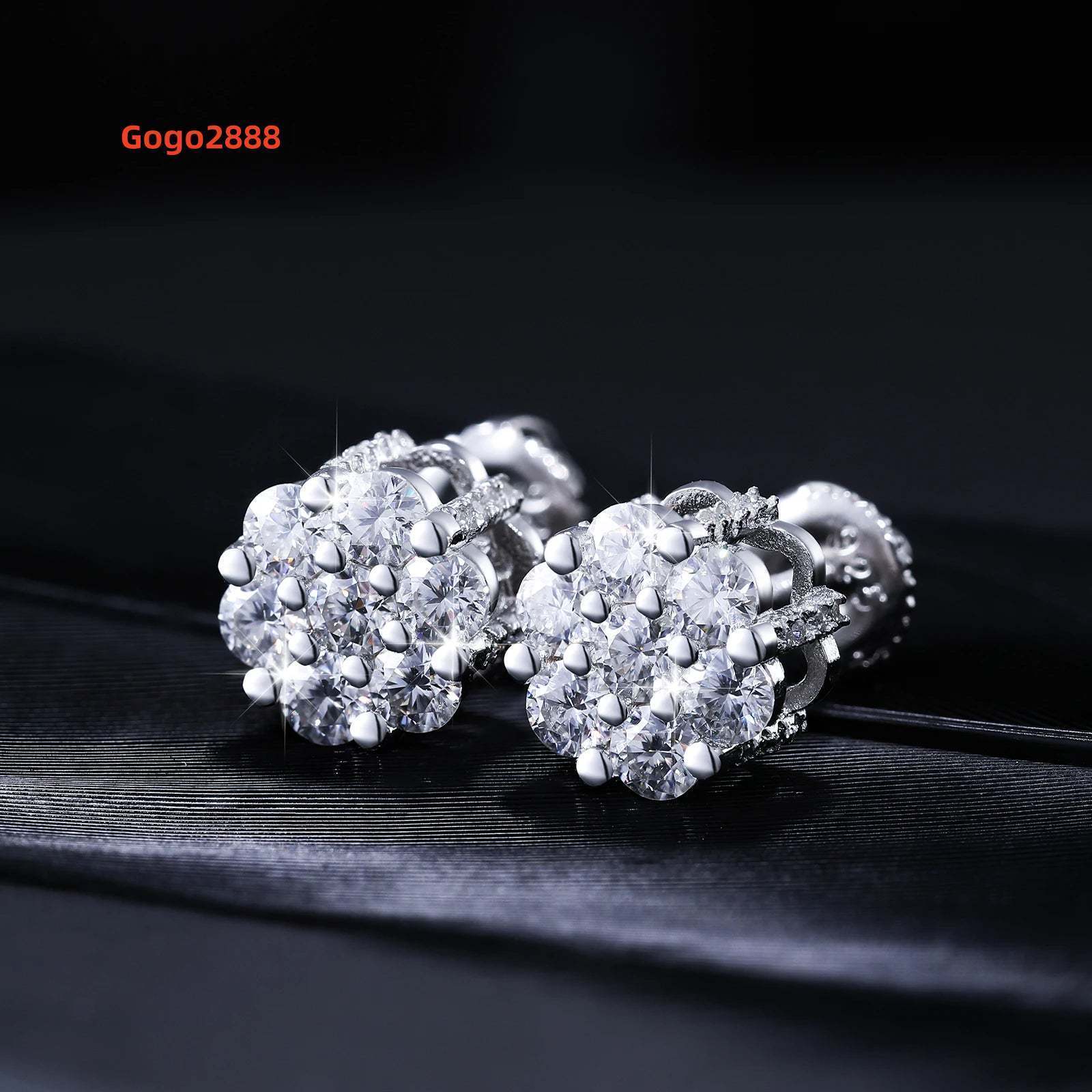 925 Sterling Silver Rock Hip Hop Iced Out Stud Earring For Men Male Ice Stud Moissanite Piercing Ear Accessories Hip Hop Trendy