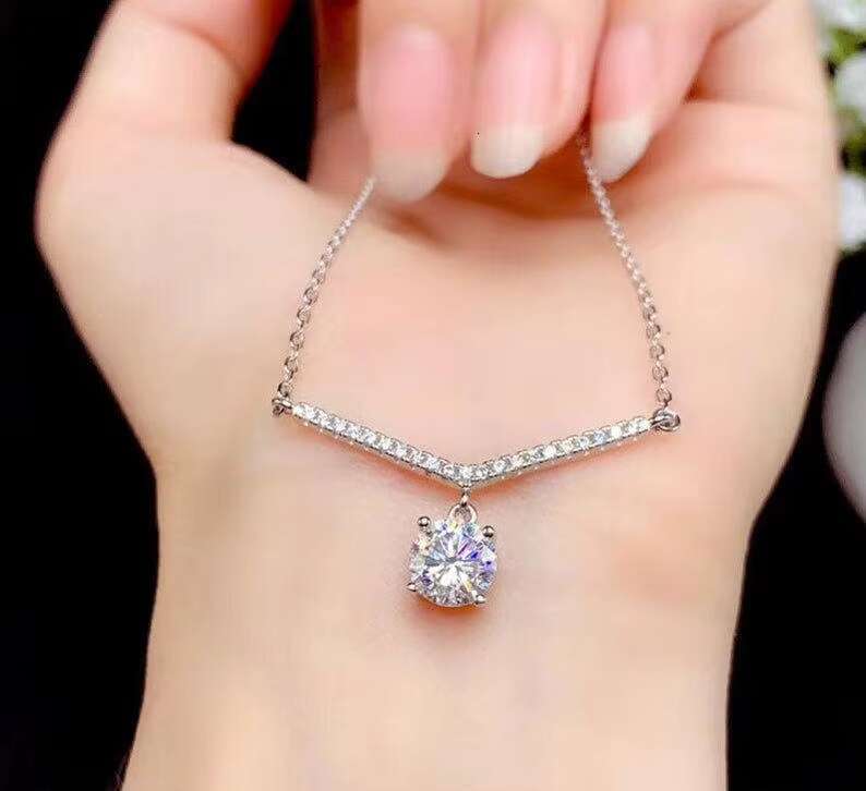 2.00tcw round cut silica pendant necklace, pure sier gift necklace