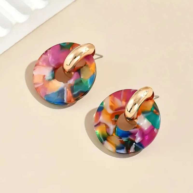 Colorful Metal Post Earrings For Women Resin Fashion Jewelry Trendy New Style Bohemia Holiday Accessories Wholesales Gifts MQ441 Y250510