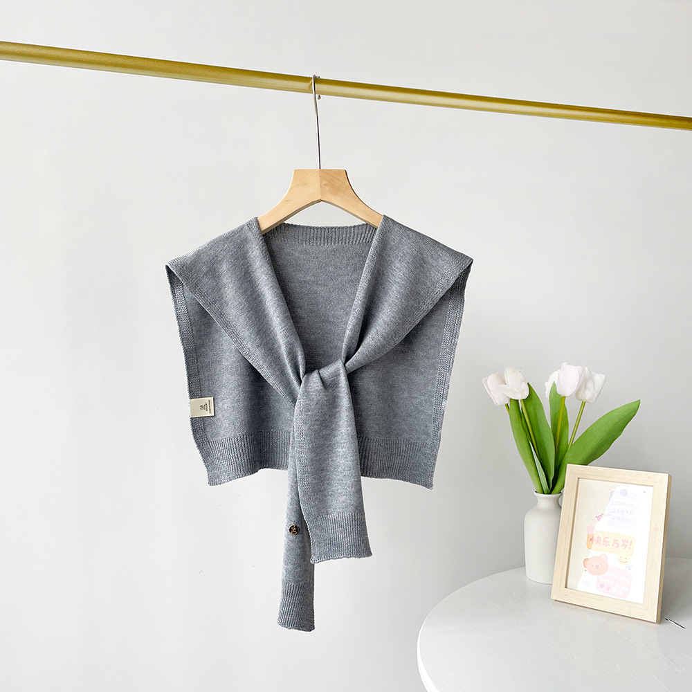 K706 Fashion knitted shawl Korean style ladies spring and autumn new style outer wear solid color shawl versatile wool knitted shawl wholesale