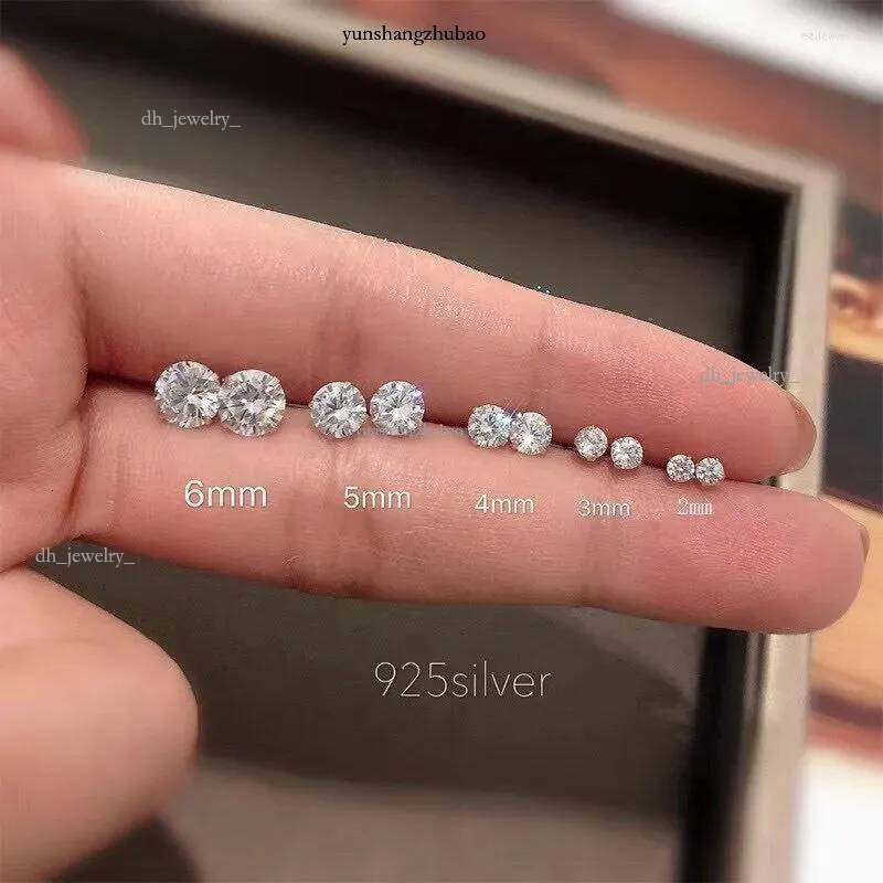 Stud Earrings 0.2-4CT 3-8mm Moissanite Screwback Women Sterg Sier 14K Gold Plated Moisanite Solitaire Pass