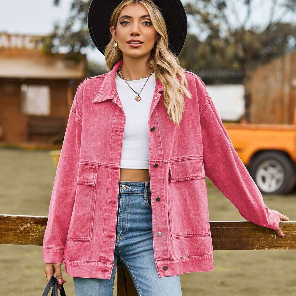 New versatile slimming retro classic loose denim casual jacket top for women in 2025, with a unique and elegant temperament