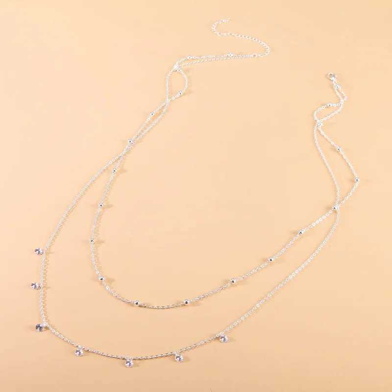 Classic Retro Cute Water Droplet Waist Belly Chain for Women Summer Beach Sexy Simple Body Chain Vacation Jewelry AccessoriesT250513