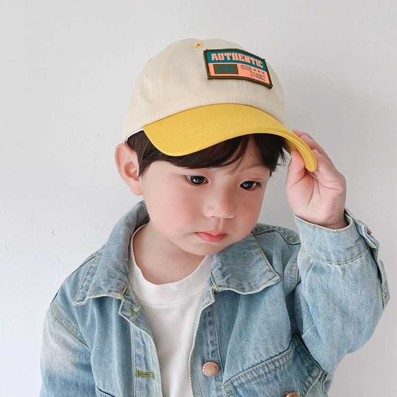 Fashion Patchwork Baseball Hat 2-6year Kids Duck Tongue Cap Boys Girls Baby Peaked Hats Outdoor Children Sun Protection Visors R250512