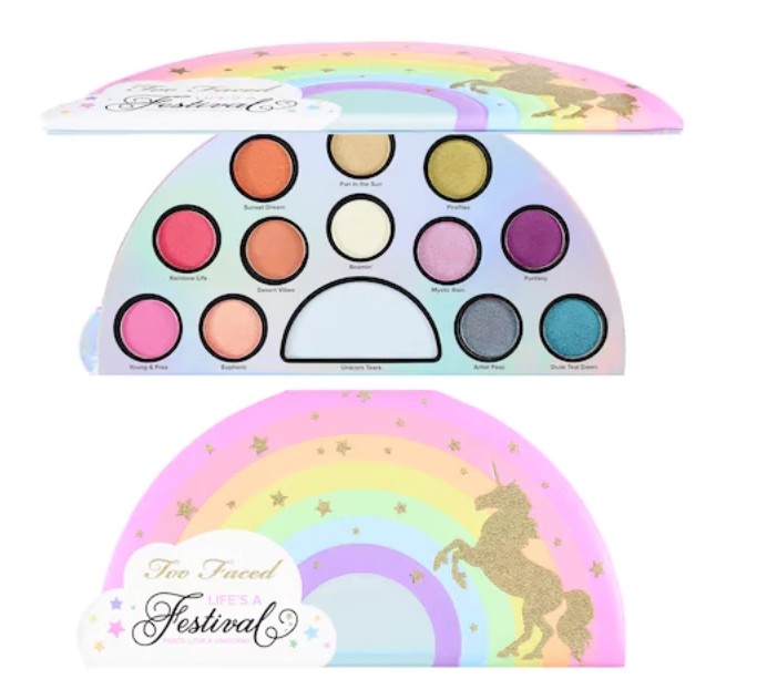 Stock Life's A Festival Unicorn Rainbow 12 Color eye shadow Plate